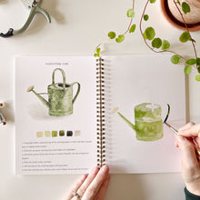 Load image into Gallery viewer, Garden Watercolor Workbook and Watercolor Paint Set