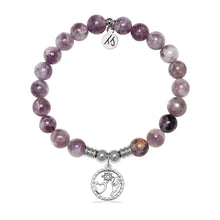 Load image into Gallery viewer, Guiding Angels Charm with Lepidolite Quartz Gemstone Bracelet