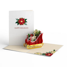 Load image into Gallery viewer, Holiday Poinsettia Sleigh Lovepop Card