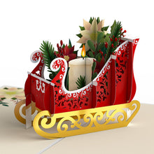 Load image into Gallery viewer, Holiday Poinsettia Sleigh Lovepop Card