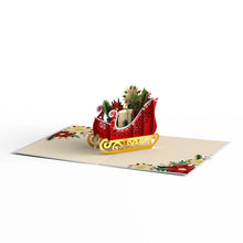 Load image into Gallery viewer, Holiday Poinsettia Sleigh Lovepop Card