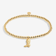 Load image into Gallery viewer, 'Howdy Cowgirl' Stretch Bracelet In Gold-Tone Plating