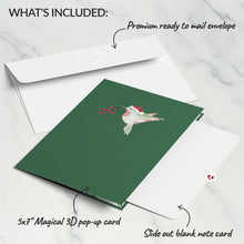 Load image into Gallery viewer, Hummingbirds on Poinsettias Lovepop Card