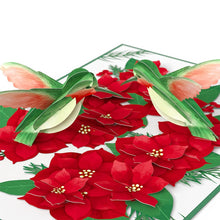Load image into Gallery viewer, Hummingbirds on Poinsettias Lovepop Card