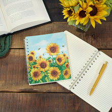 Load image into Gallery viewer, Journal - Sunflower Bees Spiral Notebook
