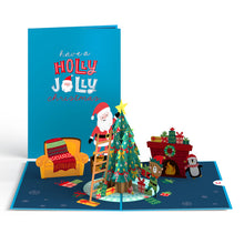 Load image into Gallery viewer, Santa Decorating a Christmas Tree Lovepop Card