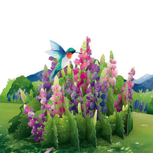 Load image into Gallery viewer, Lupine Hummingbird Lovepop Card