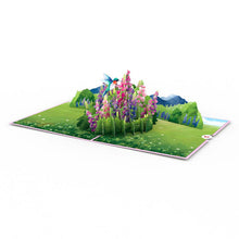 Load image into Gallery viewer, Lupine Hummingbird Lovepop Card
