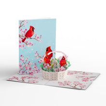 Load image into Gallery viewer, Cherry Blossom Basket with Cardinals Lovepop Card