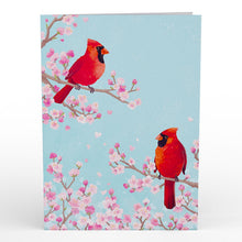 Load image into Gallery viewer, Cherry Blossom Basket with Cardinals Lovepop Card