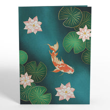 Load image into Gallery viewer, Koi Fish and Lotus Pond Lovepop Card