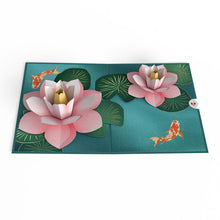 Load image into Gallery viewer, Koi Fish and Lotus Pond Lovepop Card