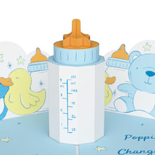Load image into Gallery viewer, Poppin' Bottles and Changing Diapers New Baby Lovepop card
