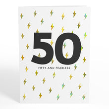 Load image into Gallery viewer, Fifty and Fearless 50th Birthday Lovepop Card