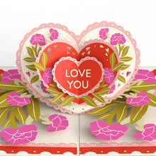 Load image into Gallery viewer, Vintage Floral Love You Heart Lovepop Card