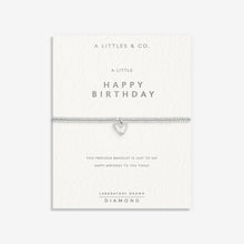 Load image into Gallery viewer, Laboratory Grown Diamond A Little 'Happy Birthday' Bracelet In Silver Plating