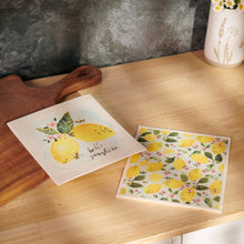 Load image into Gallery viewer, Lemon Swedish Dishcloth Set