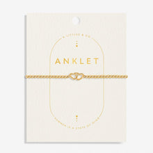 Load image into Gallery viewer, Linked Heart Anklet In Gold-Tone Plating