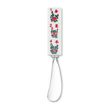 Load image into Gallery viewer, Mahjong Flowers Zinc Cheese Spreader- Set of 2