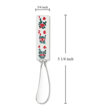 Load image into Gallery viewer, Mahjong Flowers Zinc Cheese Spreader- Set of 2