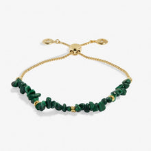 Load image into Gallery viewer, Malachite Manifestones Adjustable Bracelet In Gold-Tone Plating