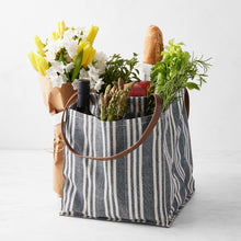 Load image into Gallery viewer, Market Tote - Patterned Canvas with Brown Handles