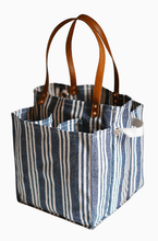 Load image into Gallery viewer, Market Tote - Patterned Canvas with Brown Handles