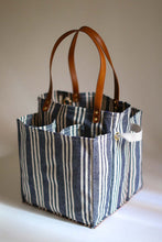 Load image into Gallery viewer, Market Tote - Patterned Canvas with Brown Handles