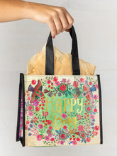 Load image into Gallery viewer, Medium Tote - Cream Birds Floral Happy Bag
