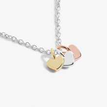 Load image into Gallery viewer, Mini Charms Hearts Necklace In Gold-Tone, Rose Gold and Silver Plating