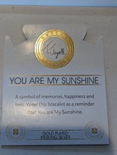Load image into Gallery viewer, Gold Collection - Champagne Agate Gemstone Bracelet with You are My Sunshine Gold Charm