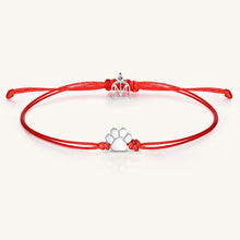 Load image into Gallery viewer, Pawprint Thread Bracelet - Red/Yellow Gold