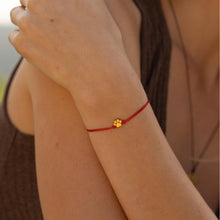 Load image into Gallery viewer, Pawprint Thread Bracelet - Red/Yellow Gold