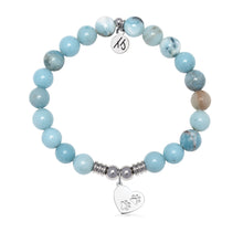 Load image into Gallery viewer, Paws of Love Charm with Larimar Jasper Gemstone Bracelet