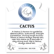 Load image into Gallery viewer, Purple Turquoise Stone Bracelet with Cactus Cutout Sterling Silver Charm