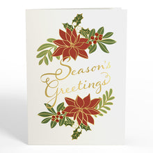 Load image into Gallery viewer, Season's Greetings Poinsettia Wreath Lovepop Card