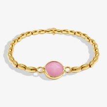 Load image into Gallery viewer, Serenity Stones Pink Jade Bracelet In Gold-Tone Plating