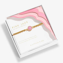 Load image into Gallery viewer, Serenity Stones Pink Jade Bracelet In Gold-Tone Plating