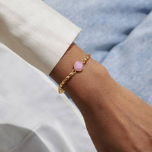 Load image into Gallery viewer, Serenity Stones Pink Jade Bracelet In Gold-Tone Plating