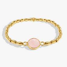 Load image into Gallery viewer, Serenity Stones Pink Quartz Bracelet In Gold-Tone Plating