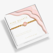 Load image into Gallery viewer, Serenity Stones Pink Quartz Bracelet In Gold-Tone Plating