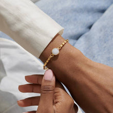 Load image into Gallery viewer, Serenity Stones White Jade Bracelet In Gold-Tone Plating