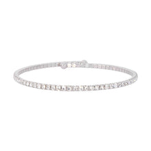 Load image into Gallery viewer, Silver Crystal Bangle