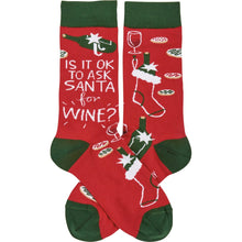 Load image into Gallery viewer, Socks - Is It Okay To Ask Santa For Wine
