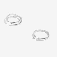 Load image into Gallery viewer, Soul Shine Crossover Ring Stack In Silver Plating - Set of 2