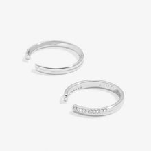 Load image into Gallery viewer, Soul Shine Cubic Zirconia Band Ring Stack In Silver Plating - Set of 2