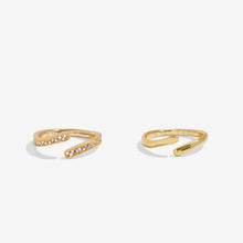 Load image into Gallery viewer, Soul Shine Organic Wave Ring Stack In Gold-Tone Plating - Set of 2