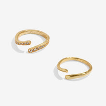Load image into Gallery viewer, Soul Shine Organic Wave Ring Stack In Gold-Tone Plating - Set of 2