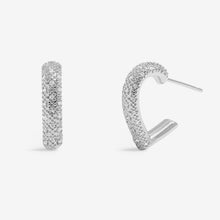 Load image into Gallery viewer, Soul Shine Statement Hearts Hoop Earrings Stack In Silver Plating