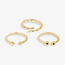 Load image into Gallery viewer, Stacks Of Style Set Of 3 Rings In Gold Gem And Gold-Tone Plating